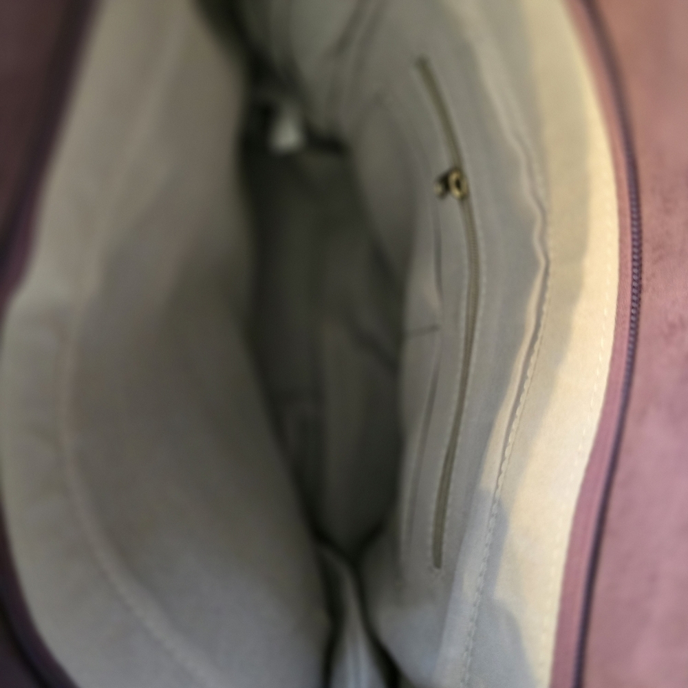 Chateau Purple Satchel Handbag NWT Gold Medallion Logo Front Zip Shoulder Bag - Picture 8 of 11